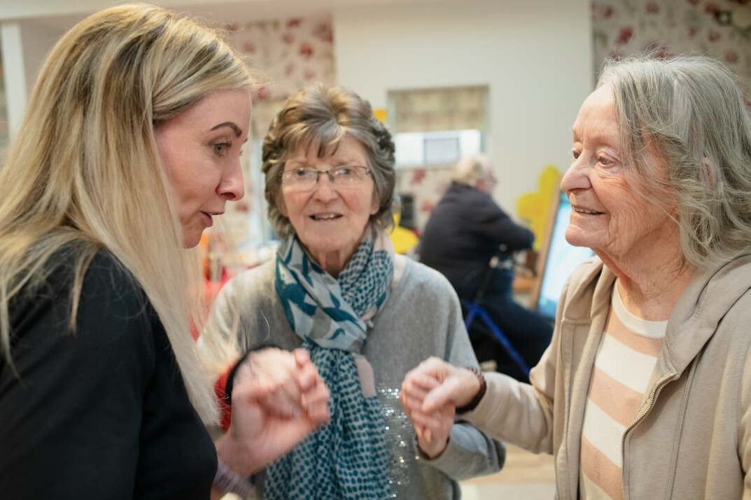 senior residents chatting